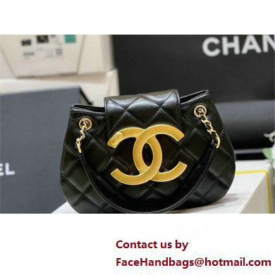 Chanel Lambskin & Gold-Tone Metal Small Messenger Bag AS4609 black 2024(original quality)